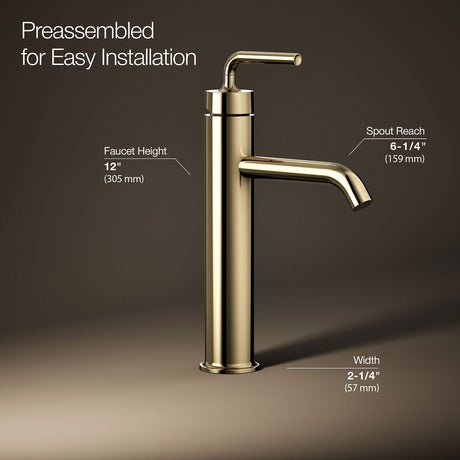 Purist® Tall single-handle bathroom sink faucet with Lever handle, 1.2 gpm
