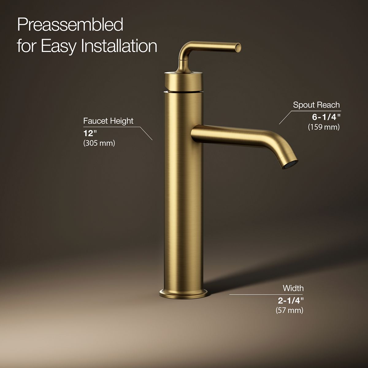 Purist® Tall single-handle bathroom sink faucet with Lever handle, 1.2 gpm