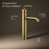 Purist® Tall single-handle bathroom sink faucet with Lever handle, 1.2 gpm