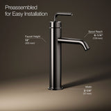Purist® Tall single-handle bathroom sink faucet with Lever handle, 1.2 gpm