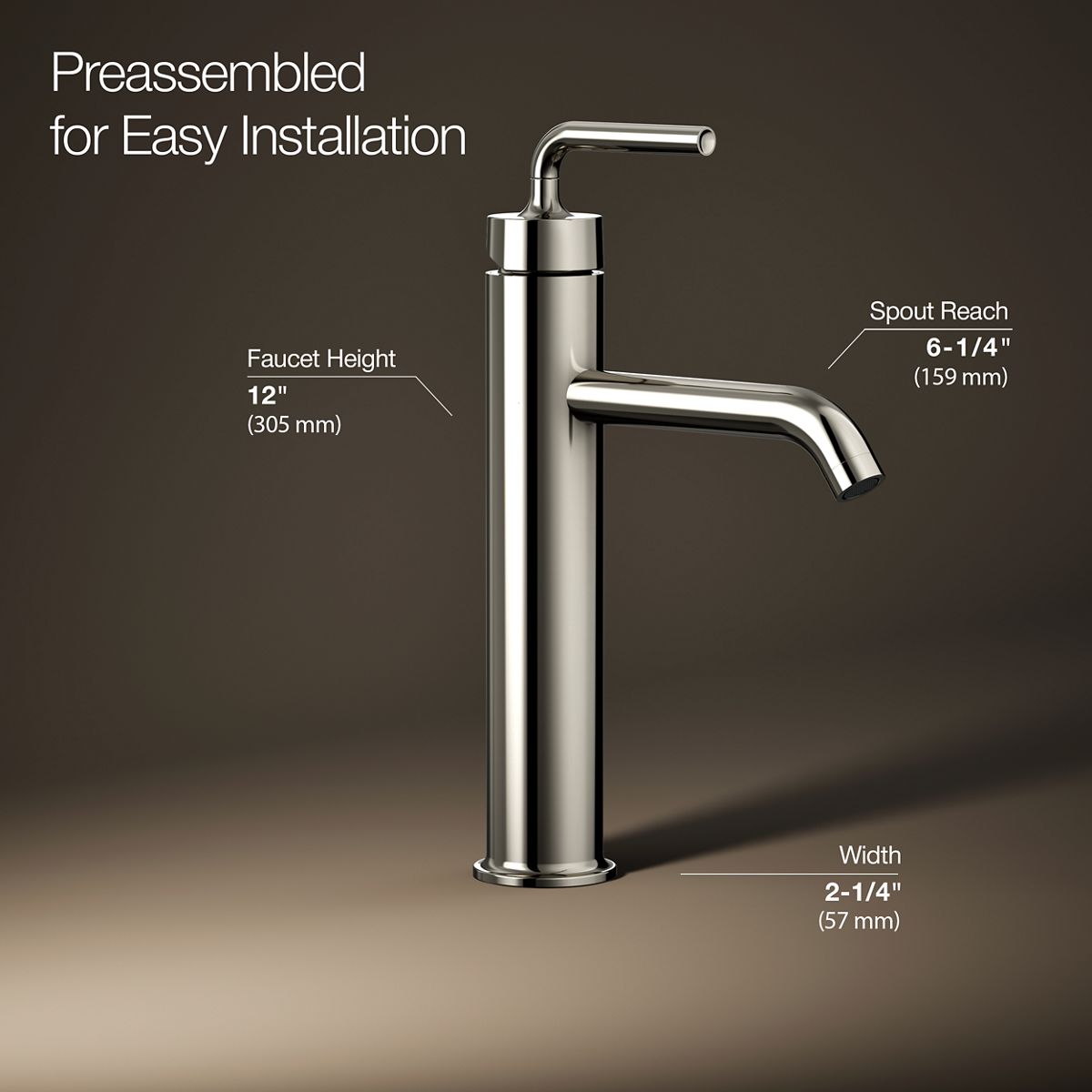 Purist® Tall single-handle bathroom sink faucet with Lever handle, 1.2 gpm
