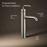 Purist® Tall single-handle bathroom sink faucet with Lever handle, 1.2 gpm