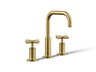 Purist® Widespread bathroom sink faucet with Cross handles, 1.2 gpm