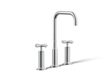Purist® Widespread bathroom sink faucet with Cross handles, 1.2 gpm