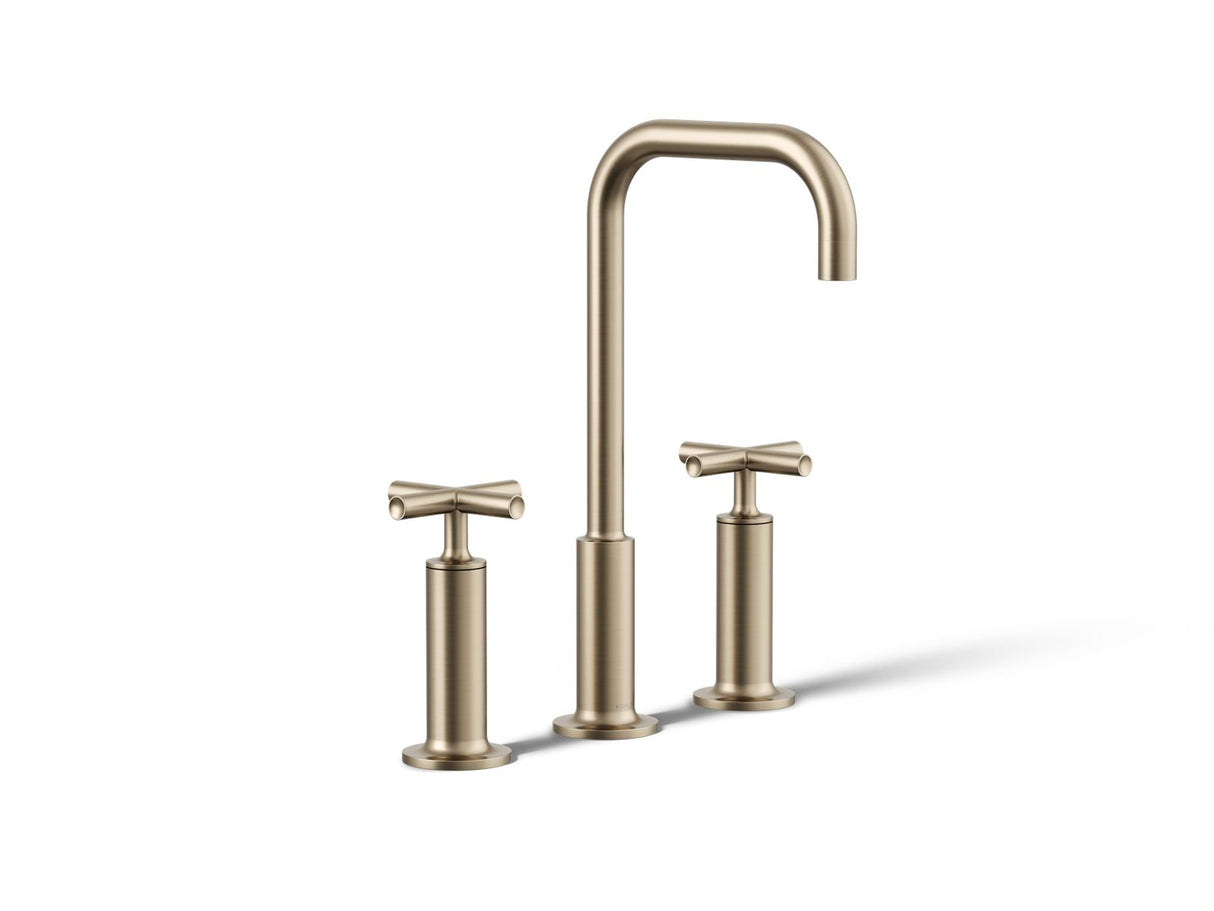 Purist® Widespread bathroom sink faucet with Cross handles, 1.2 gpm