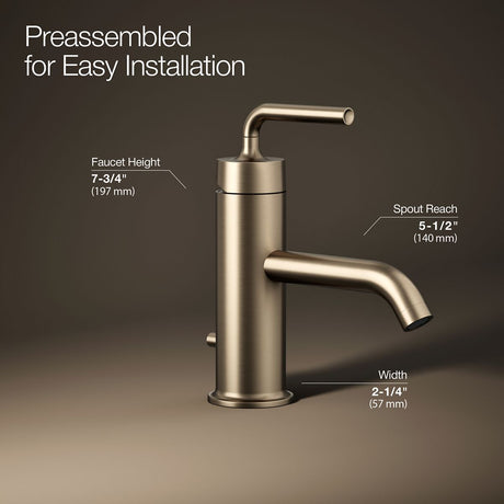 Purist® Single-handle bathroom sink faucet with Straight Lever handle, 1.2 gpm