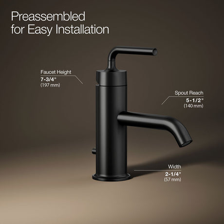 Purist® Single-handle bathroom sink faucet with Straight Lever handle, 1.2 gpm