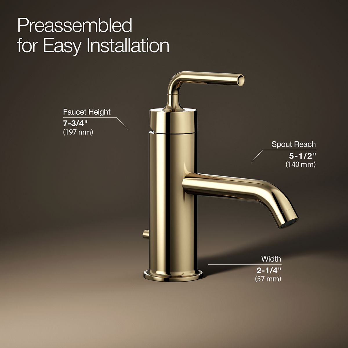 Purist® Single-handle bathroom sink faucet with Straight Lever handle, 1.2 gpm