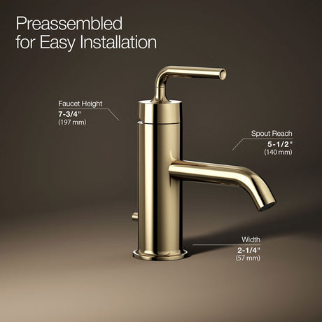 Purist® Single-handle bathroom sink faucet with Straight Lever handle, 1.2 gpm