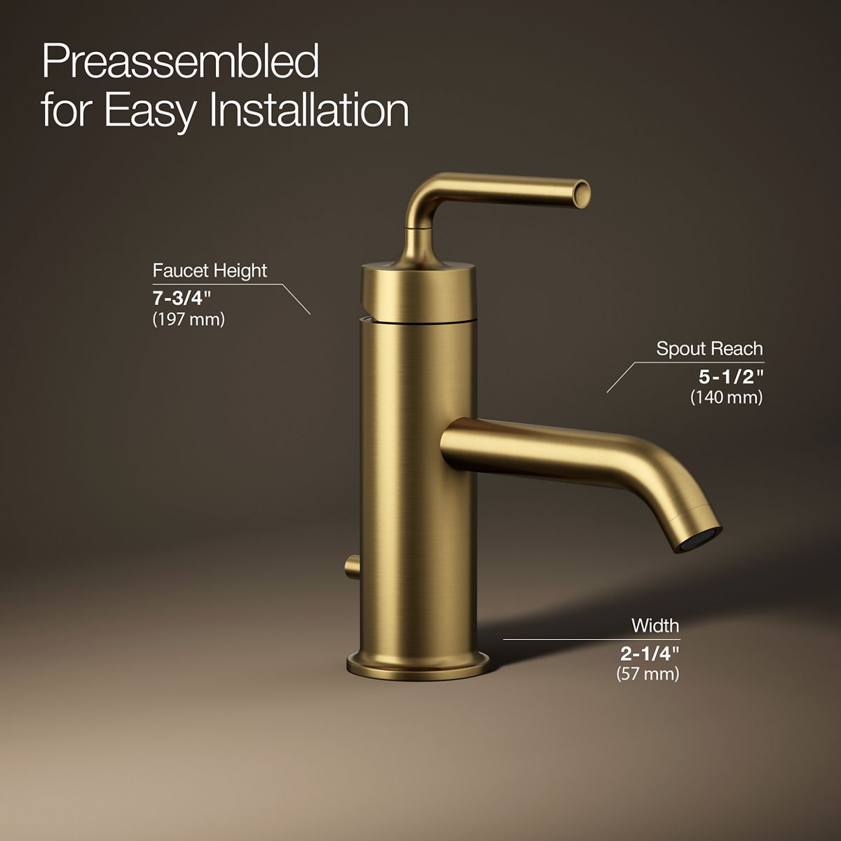 Purist® Single-handle bathroom sink faucet with Straight Lever handle, 1.2 gpm