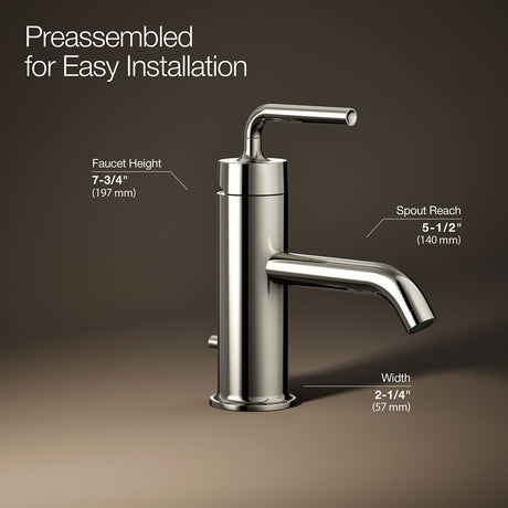 Purist® Single-handle bathroom sink faucet with Straight Lever handle, 1.2 gpm