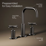 Purist® Widespread bathroom sink faucet with Cross handles, 1.2 gpm