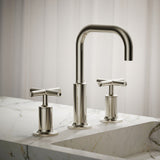 Purist® Widespread bathroom sink faucet with Cross handles, 1.2 gpm