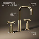 Purist® Widespread bathroom sink faucet with Cross handles, 1.2 gpm