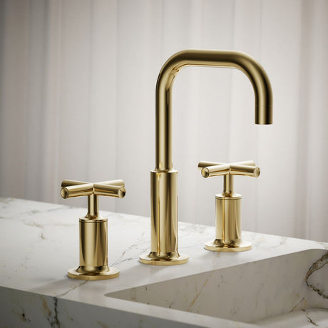 Purist® Widespread bathroom sink faucet with Cross handles, 1.2 gpm
