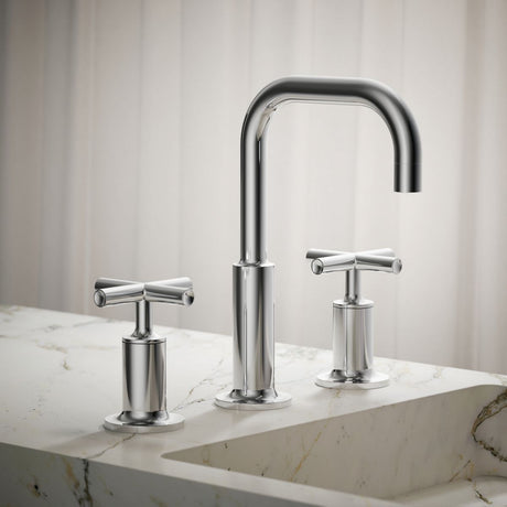 Purist® Widespread bathroom sink faucet with Cross handles, 1.2 gpm