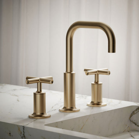 Purist® Widespread bathroom sink faucet with Cross handles, 1.2 gpm