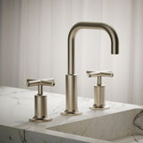 Purist® Widespread bathroom sink faucet with Cross handles, 1.2 gpm