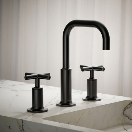 Purist® Widespread bathroom sink faucet with Cross handles, 1.2 gpm