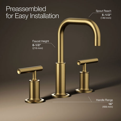 Purist® Widespread bathroom sink faucet with Lever handles, 1.2 gpm