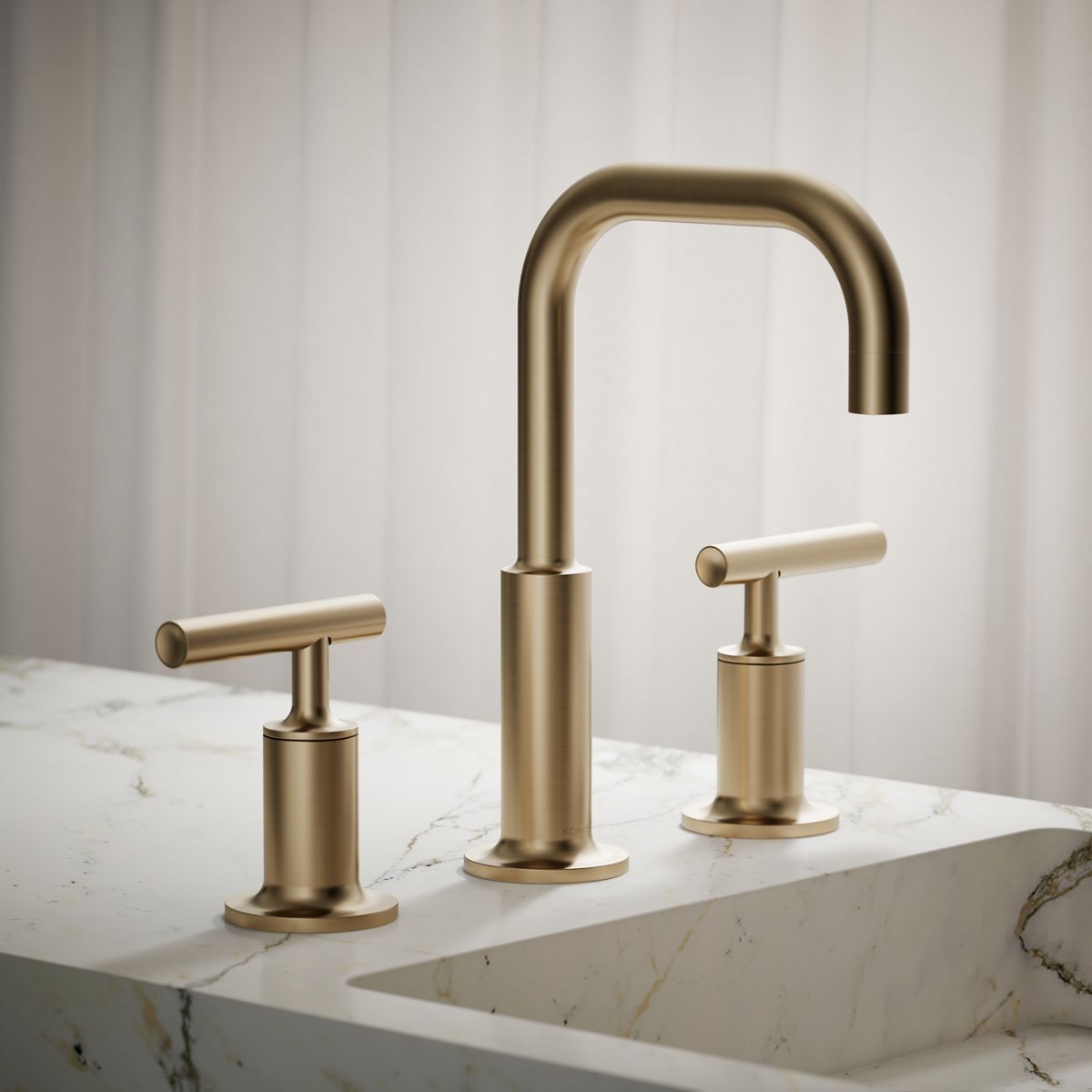 Purist® Widespread bathroom sink faucet with Lever handles, 1.2 gpm