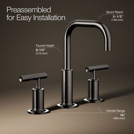 Purist® Widespread bathroom sink faucet with Lever handles, 1.2 gpm