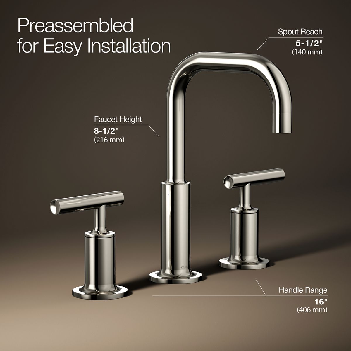 Purist® Widespread bathroom sink faucet with Lever handles, 1.2 gpm