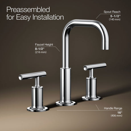 Purist® Widespread bathroom sink faucet with Lever handles, 1.2 gpm