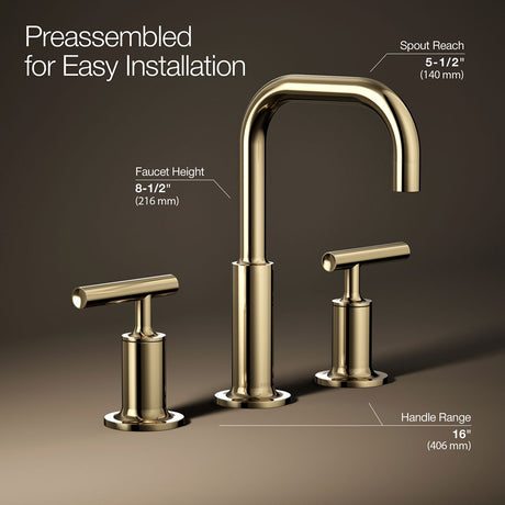 Purist® Widespread bathroom sink faucet with Lever handles, 1.2 gpm