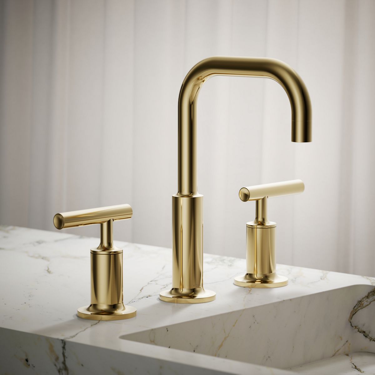 Purist® Widespread bathroom sink faucet with Lever handles, 1.2 gpm