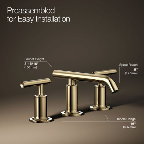 Purist® Widespread bathroom sink faucet with Lever handles, 1.2 gpm