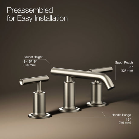 Purist® Widespread bathroom sink faucet with Lever handles, 1.2 gpm