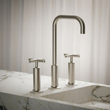 Purist® Widespread bathroom sink faucet with Cross handles, 1.2 gpm