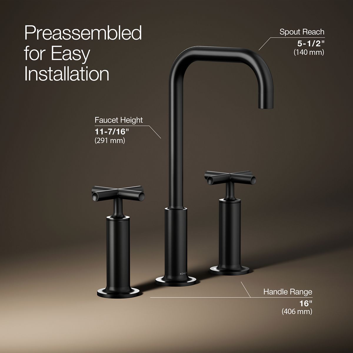 Purist® Widespread bathroom sink faucet with Cross handles, 1.2 gpm
