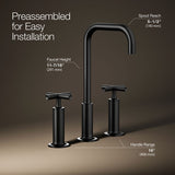 Purist® Widespread bathroom sink faucet with Cross handles, 1.2 gpm