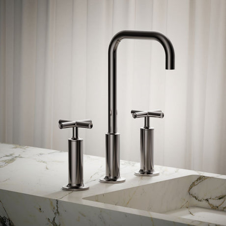 Purist® Widespread bathroom sink faucet with Cross handles, 1.2 gpm