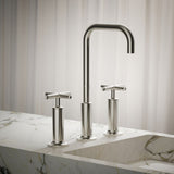 Purist® Widespread bathroom sink faucet with Cross handles, 1.2 gpm