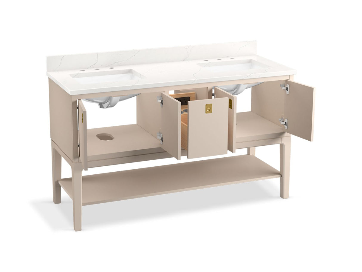 Seagrove® by Studio McGee 60" bathroom vanity cabinet with sinks and quartz top