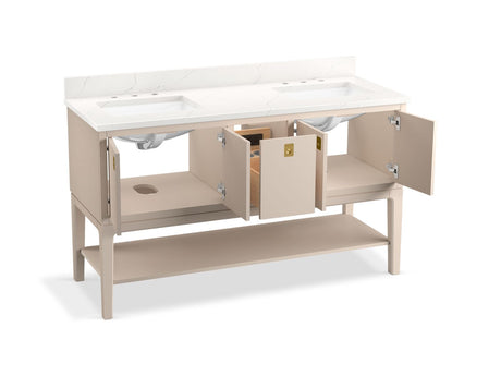 Seagrove® by Studio McGee 60" bathroom vanity cabinet with sinks and quartz top