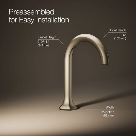 Occasion® Bathroom sink faucet spout with Cane design, 1.2 gpm