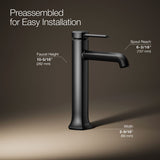 Occasion® Tall single-handle bathroom sink faucet, 1.2 gpm