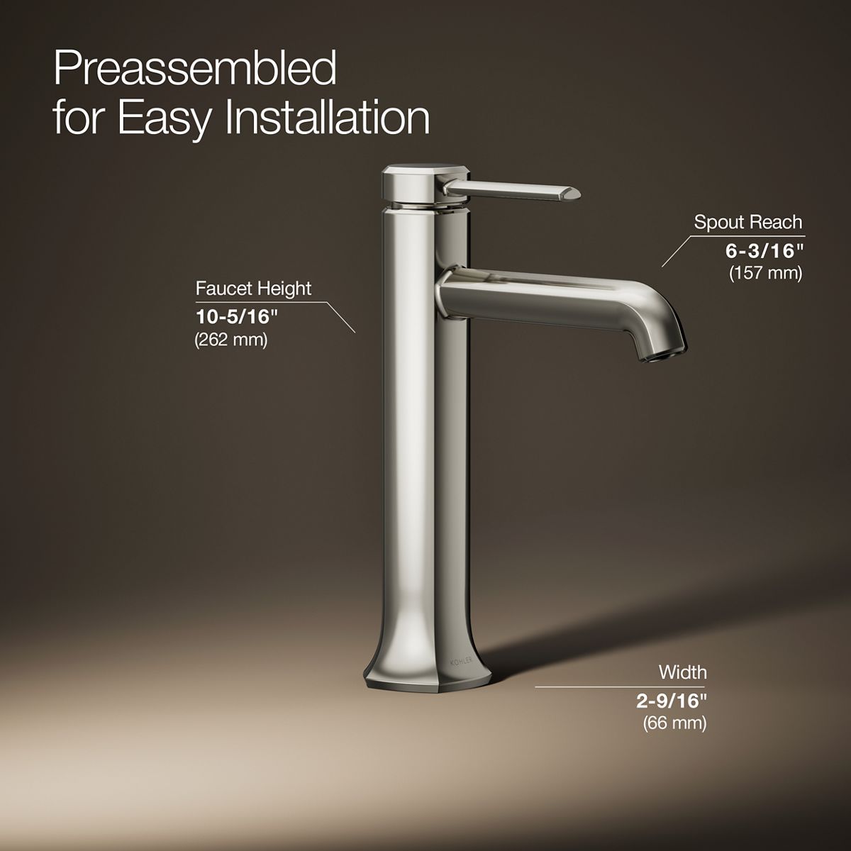 Occasion® Tall single-handle bathroom sink faucet, 1.2 gpm