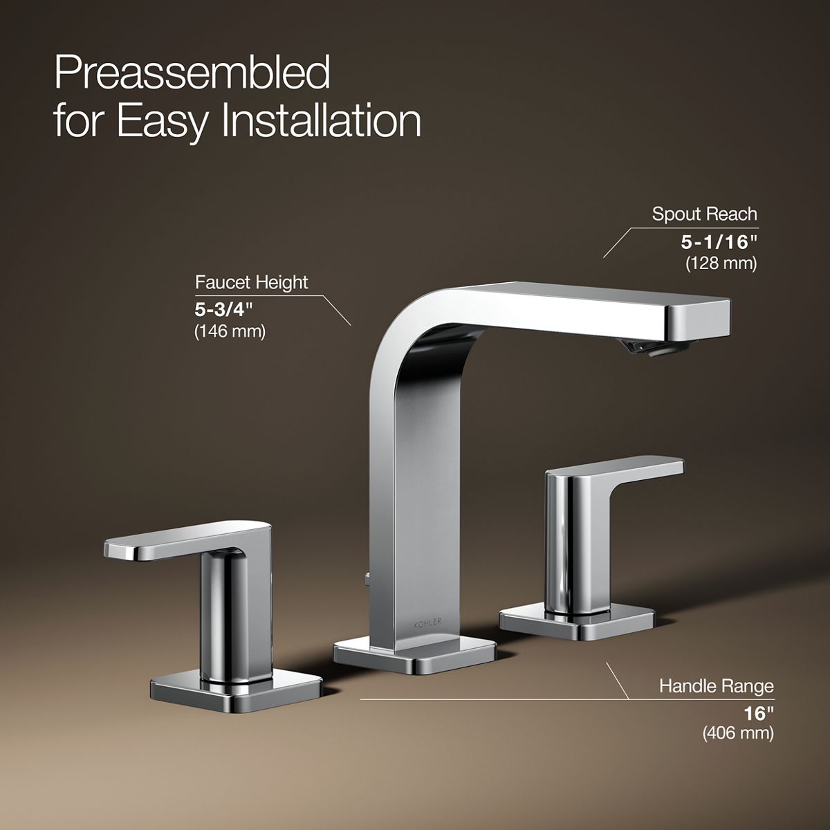 Parallel® Widespread bathroom sink faucet, 1.2 gpm