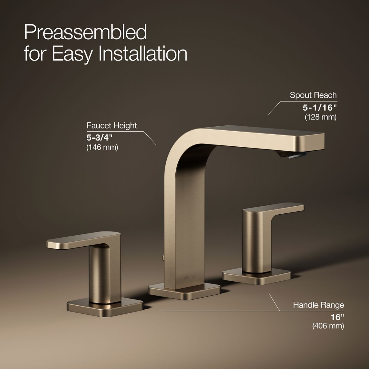 Parallel® Widespread bathroom sink faucet, 1.0 gpm