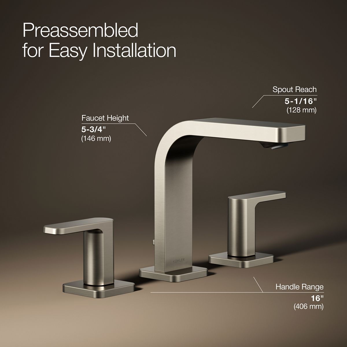 Parallel® Widespread bathroom sink faucet, 1.2 gpm