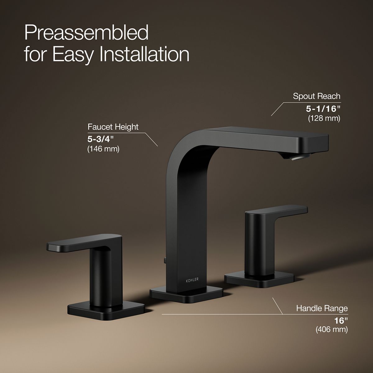 Parallel® Widespread bathroom sink faucet, 1.2 gpm