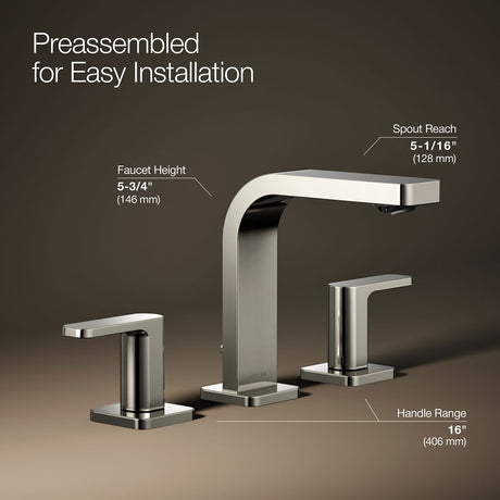 Parallel® Widespread bathroom sink faucet, 1.2 gpm