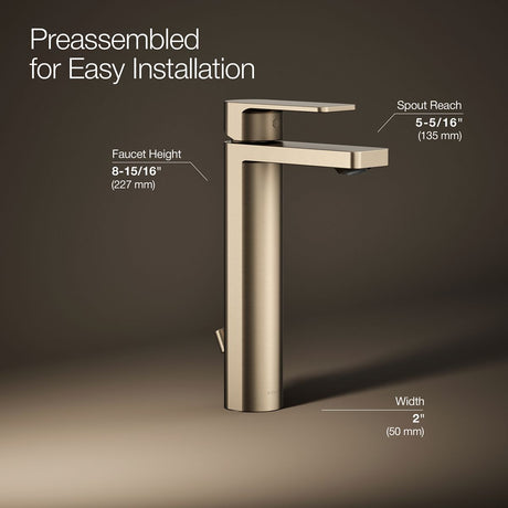 Parallel® Tall single-handle bathroom sink faucet, 1.2 gpm