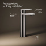 Parallel® Tall single-handle bathroom sink faucet, 1.2 gpm