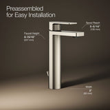Parallel® Tall single-handle bathroom sink faucet, 1.2 gpm